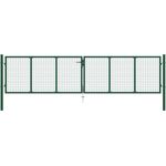 vidaXL Mesh-Gartentor Stahl 400 x 75 cm grün