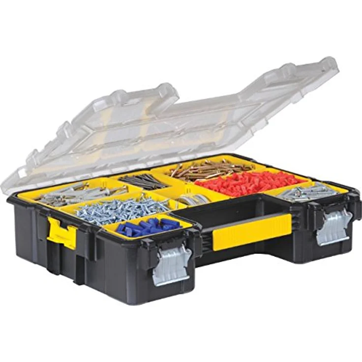 Stanley FatMax Profi-Organizer (44,6 x 11,6 x 35,7 cm, tiefe Fächer, stabiler Deckel, Metallverschlüsse, wasserdicht, herausnehmbare Boxen, extra Box für Kleinteile) 1-97-518 – Bild 1