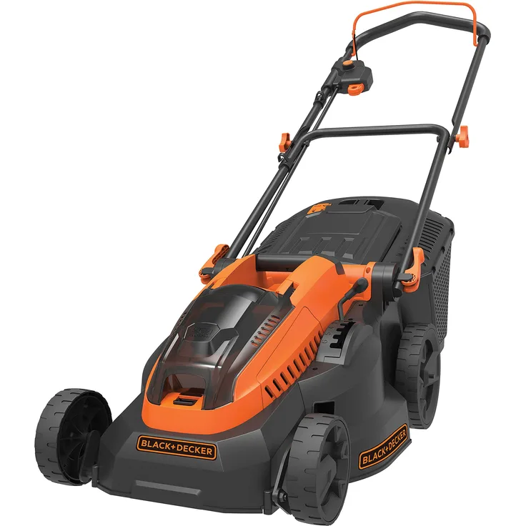 Black+Decker Akku-Rasenmäher CLM3825L2 (36V, 2.5Ah, 38 cm Schnittbreite, für große Rasenflächen bis 600 m², 6-fache Höhenverstellung, inkl. 2 Akkus, Ladegerät, 35l Fangkorb) - CLM3825L2-QW