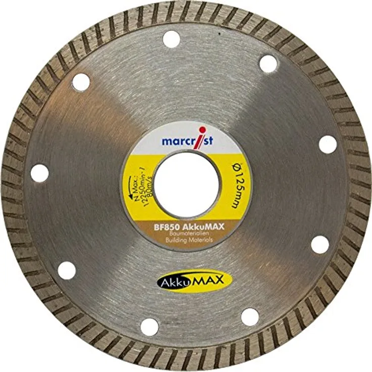 Marcrist 1851.0125.22 Diamant-Trennscheibe BF850 AkkuMax, Baumaterialien, Maße 125 mm x 22.23 mm