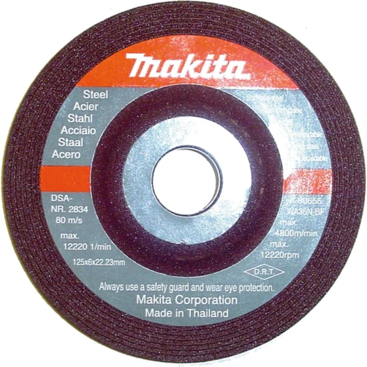 Makita A-80656 A-95962 Schruppscheibe 125mmINOX100Stk, Blau, Silber, 76x533 mm