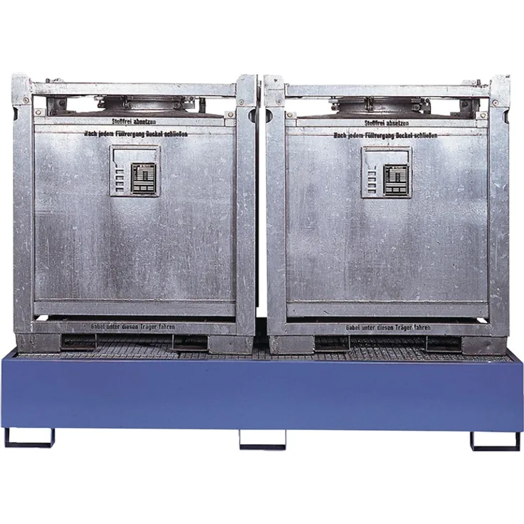 LACONT Auffangwanne 1000l L2680xB1300xH480mm Stahlbl.m.Gitterrost himmelblau