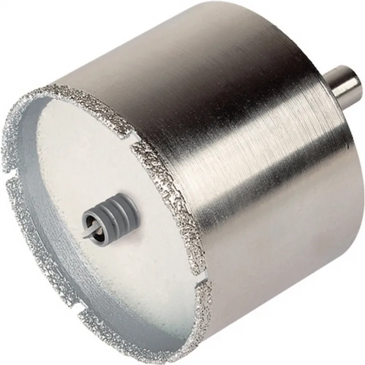 wolfcraft Ceramic Diamant-Lochsäge 5931000 – Bohrkrone inkl. Zentrierbohrer für den Akkuschrauber – Bohrkranz für Fliesen und Feinsteinzeug – Durchmesser 68mm