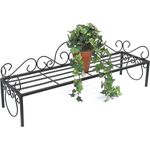 Blumenregal Metall Schwarz 75 cm Blumenständer Mi Blumenbank Blumentreppe Pflanzentreppe Blumenhocker Pflanzenständer - Dandibo