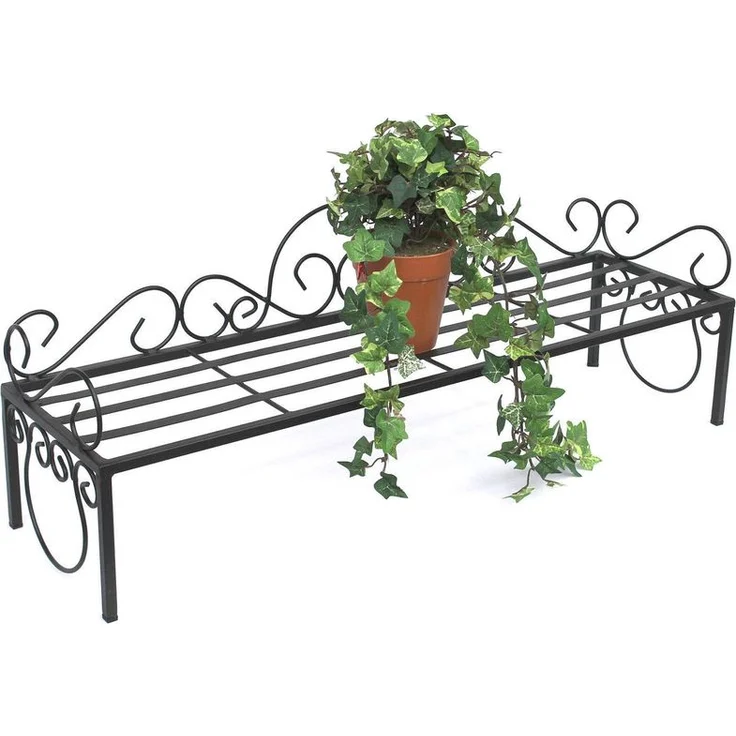 Blumenregal Metall Schwarz 75 cm Blumenständer Mi Blumenbank Blumentreppe Pflanzentreppe Blumenhocker Pflanzenständer - Dandibo – Bild 1