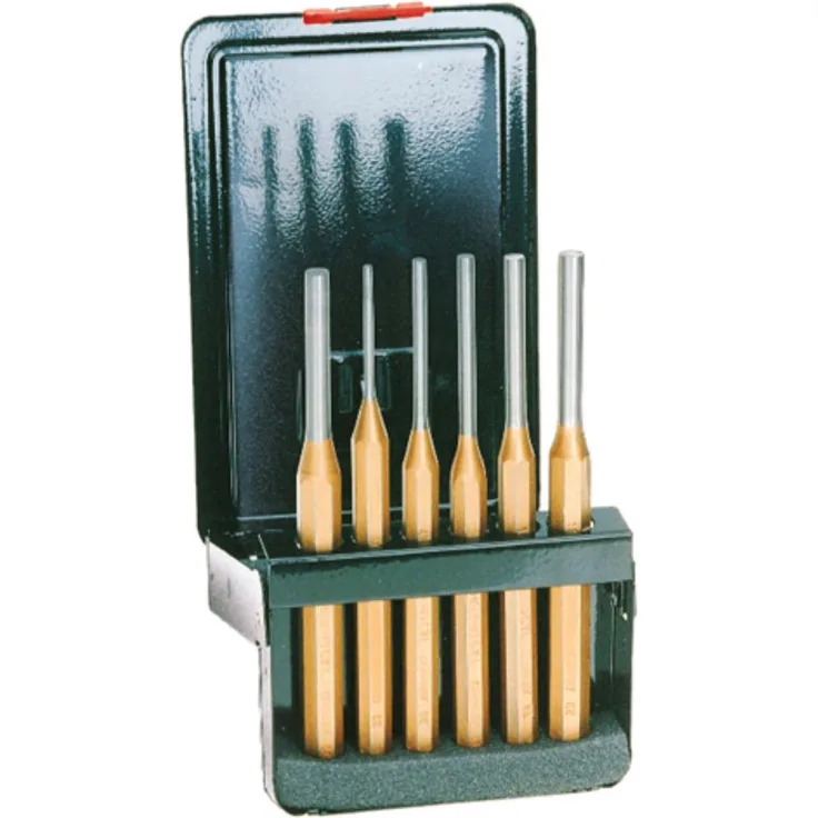 GEDORE Splinttreiber-Satz inkl. Metallklappkassette, 6-teilig, Stahl-Lackierung, Silber-Blau