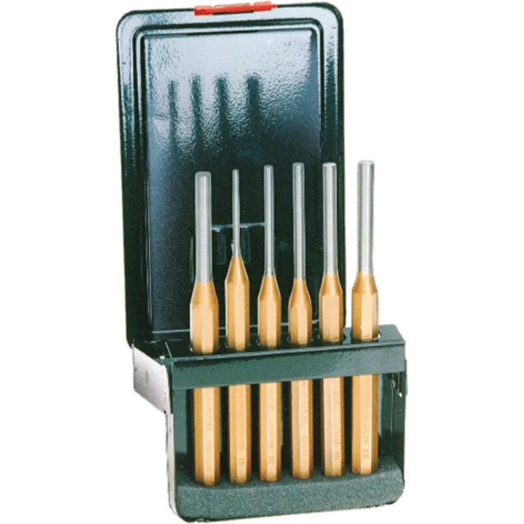 GEDORE Splinttreiber-Satz inkl. Metallklappkassette, 6-teilig, Stahl-Lackierung, Silber-Blau