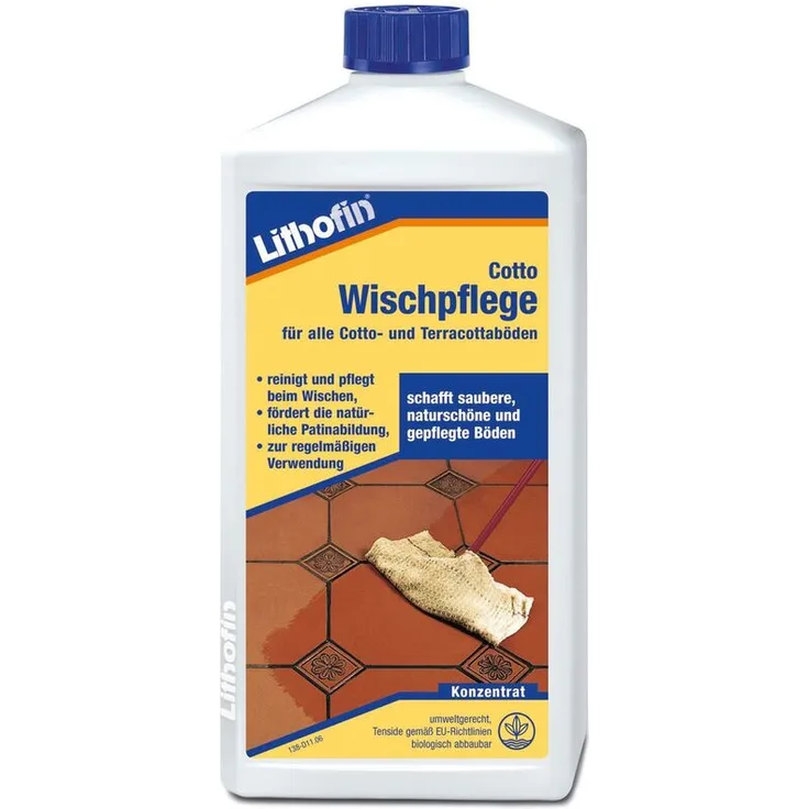Lithofin COTTO Wischpflege für alle Cotto und Terracotta-Böden, 1 Liter