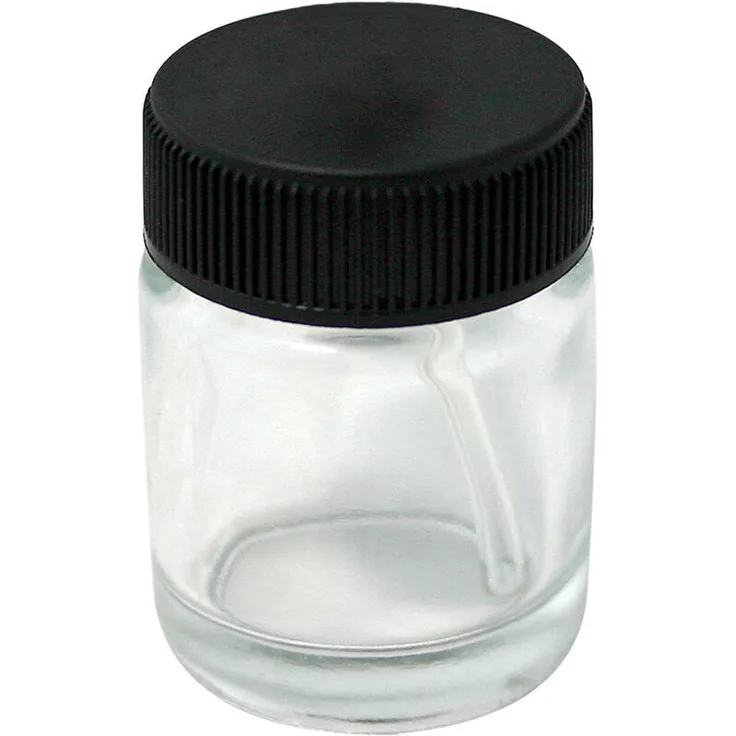 Ersatzteil Airbrushpistole Farbbecher Farbbehälter Glas mit Deckel 22 cm³ Variante 1