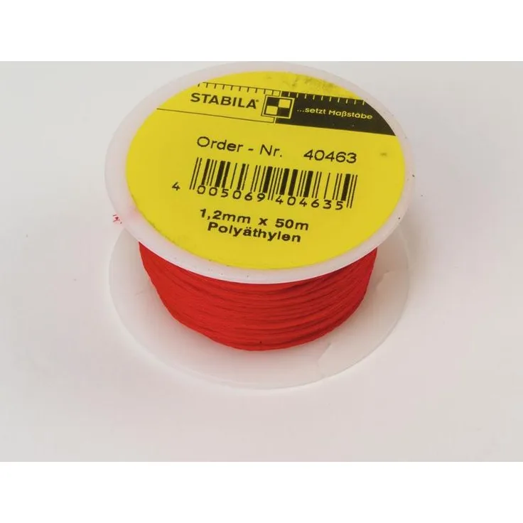 STABILA Maurerschnur Type PE-12-R, Polyethylen, 1,2 mm - 50 m, rot - 40463