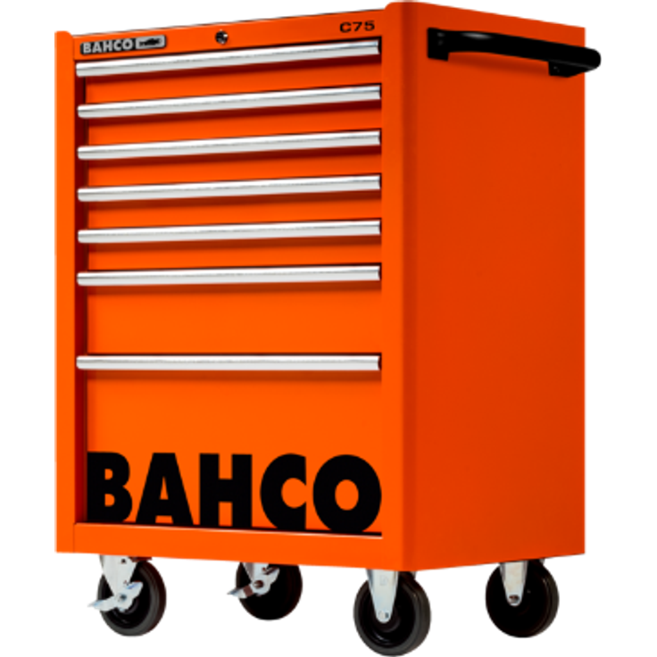 C75-Werkstattwagen der Classic Serie mit 7 Schubladen, orange, 986 mm × 501 m...