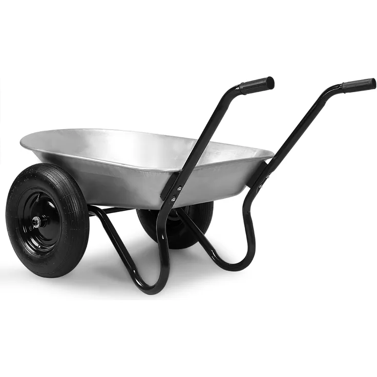 Gardebruk Schubkarre 2 Rad 150kg 100L Stahlfelge 2 Luftreifen Autoventil Gleitlager