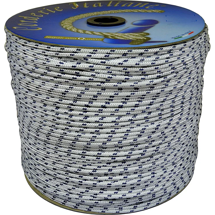 Corderie Italiane 1038887 ? 00 Braid Nautica, 06 mm-250 MT, weiß mit Etikett Kunststoff blau, Farbe: weiß mit blau Marker