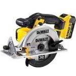 DeWalt Akku-Handkreissäge (18 Volt, 4,0 Ah, Vollmetall-Getriebe, inkl. 2x XR Li-Ion Akkus, System-Schnellladegerät, 24 Zahn HM-Sägeblatt, Zubehör und Koffer) DCS391M2-QW