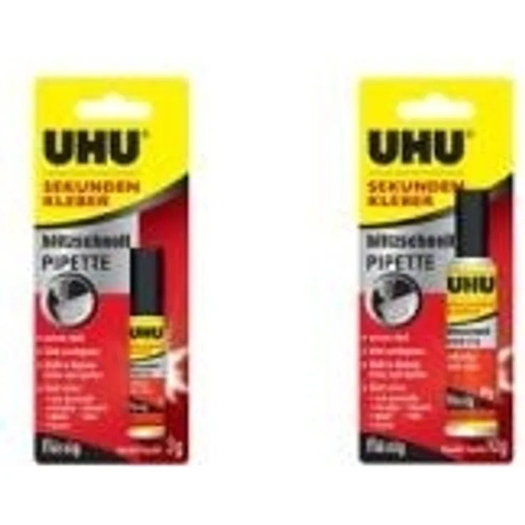 UHU Sekundenkleber blitzschnell Pipette Control, Extrem starker, flüssiger Sekundenkleber in innovativer Dosier-Pipette für sauberes, punktgenaues Kleben ohne Nachlaufen, 3 g