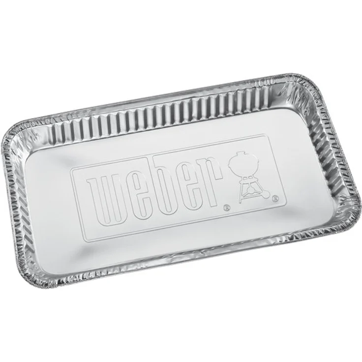 Weber 6454 Alu-Tropfschalen 22 x 42 cm, 5 Stck, Einwegschalen, Fettauffangschalen – Bild 1