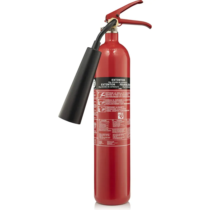 Smartwares Kohlendioxid-CO2-Feuerlöscher (2 kg, Brandklasse 34B, Inklusive Montagehalterung, CB2)