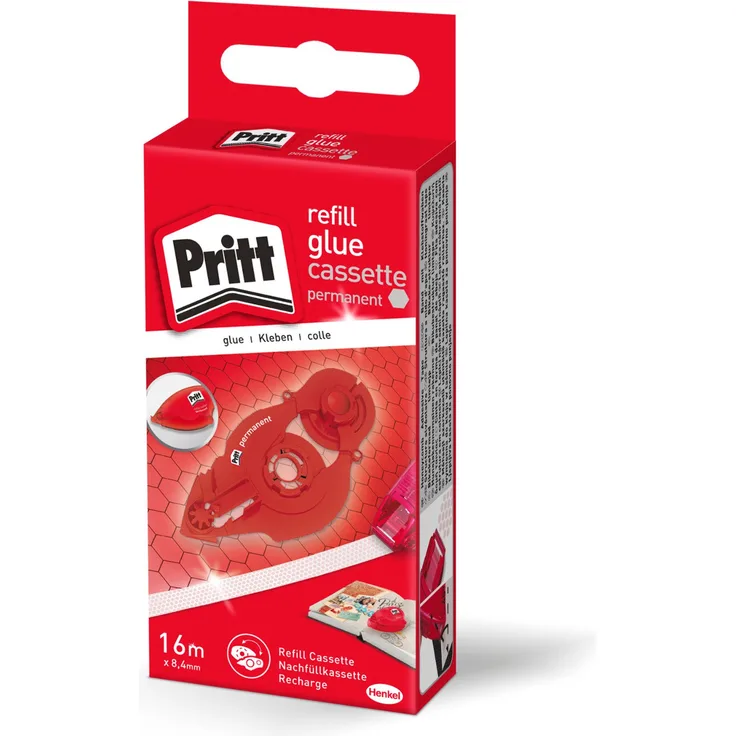 Pritt Kleberoller Refillkassette, permanent, Bandlänge: 16 m, Bandbreite 8.4 mm, 10 Stück