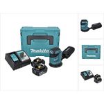 Makita DBO180RGJ Akku Exzenterschleifer 18 V 125 mm mit 2x Akku 6,0 Ah mit Ladegerät mit Makpac