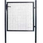 vidaXL Mesh-Gartentor verzinkter Stahl 85,5x100 cm grau