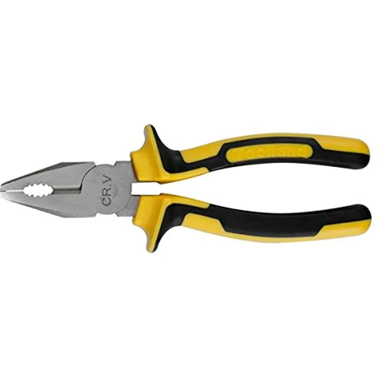 Toolland HP01N Chrom-Vanadium-Stahl Kombizange, 165 mm Länge, Schwarz-Gelb