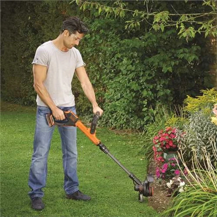 Black+Decker Akku-Rasentrimmer (18V 2,0Ah, 28 cm Schnittbreite, Powercommand Easy Feed, inkl. Akku und Ladegerät) STC1820EPC – Bild 8