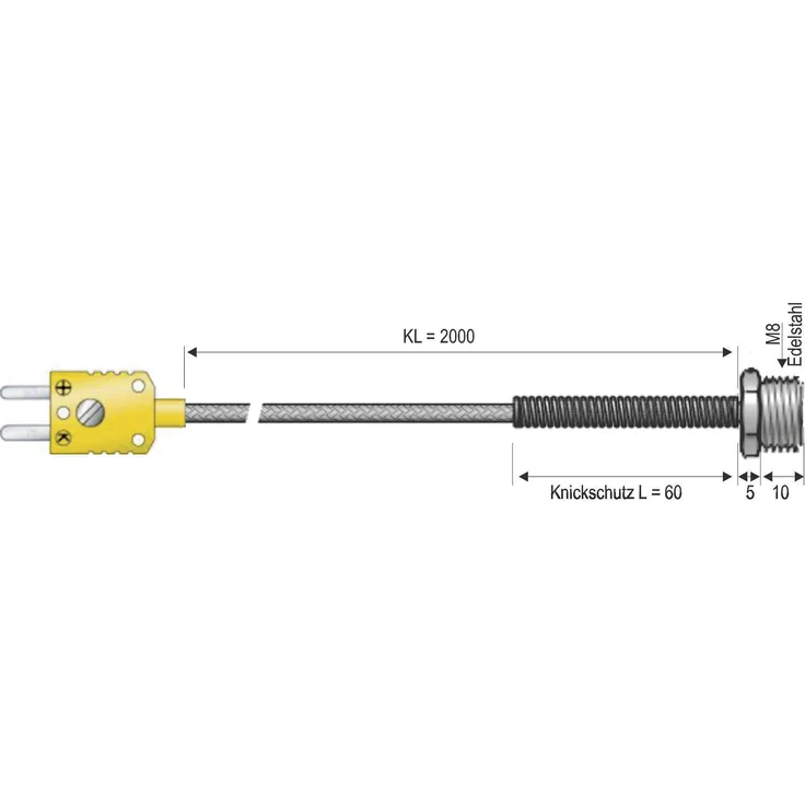 B und B Thermo-Technik 0625 1445-06 Einschraubfühler -50 bis plus 400°C Fühler-Typ K