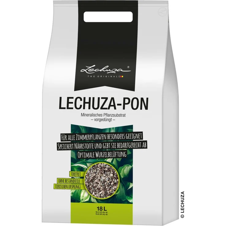 LECHUZA Pflanzsubstrat PON 18L, neutral, organisches, vollständig biologisch abbaubares Granulat – Bild 1