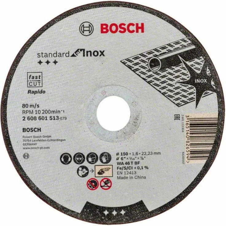 Bosch-Gerader Schnitt Standard Edelstahl 150 x 1,6 mm