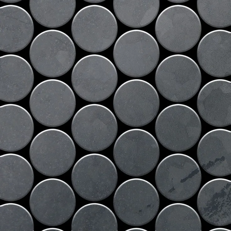 Mosaik Fliese massiv Metall Rohstahl gewalzt in grau 1,6mm stark ALLOY Medallion-RS 0,73 m2