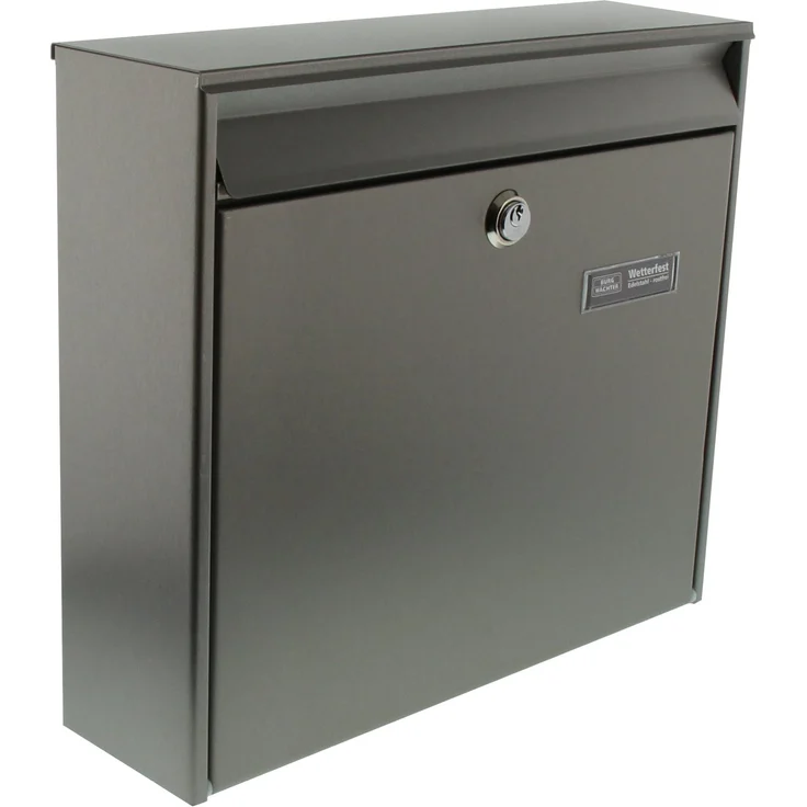 BURG-WÄCHTER, Edelstahl-Briefkasten mit Öffnungsstopp, A4 Einwurf-Format, Borkum 3877 Ni, Edelstahl – Bild 1