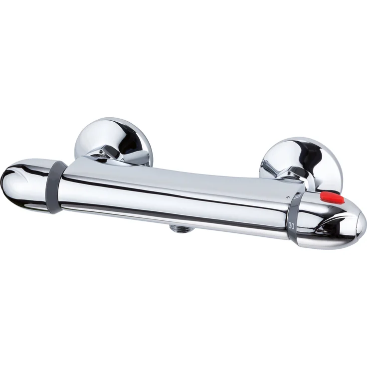 EISL Duscharmatur VITAL, Mischbatterie mit Thermostat, Wasserhahn Dusche mit Sicherheitssperre bei 38°C, Brausearmatur, Brausethermostat Chrom CLT168VCR