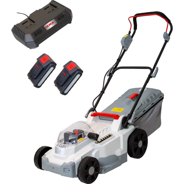 IKRA Akku Rasenmäher Mulchmäher ICM 2-2037 inkl. 2x Akku & Doppel-Schnellladegerät, 40 l Fangkorbvolumen – Bild 1