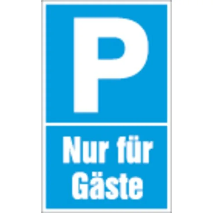 Hinweisschild ''Parkplatz - Nur für Gäste'' , 150x250 mm , blau-weiß , 1 Stück