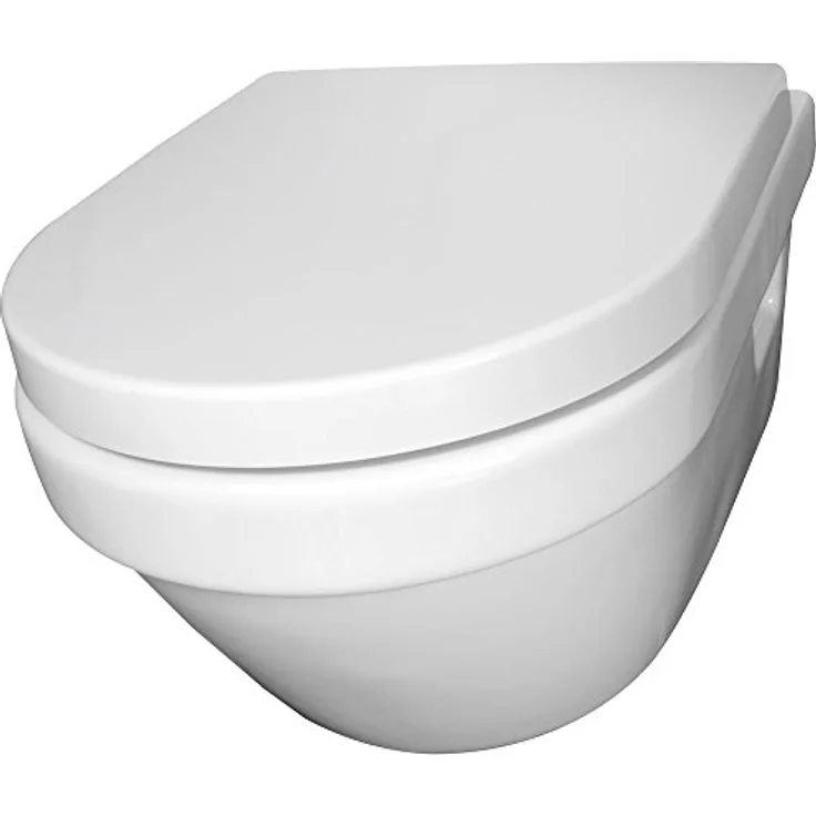 Villeroy & Boch Architectura Combi-Pack mit Tiefspül-Wand-WC ohne Spülrand L:53xB:37cm mit WC-Sitz weiß 5684HR01
