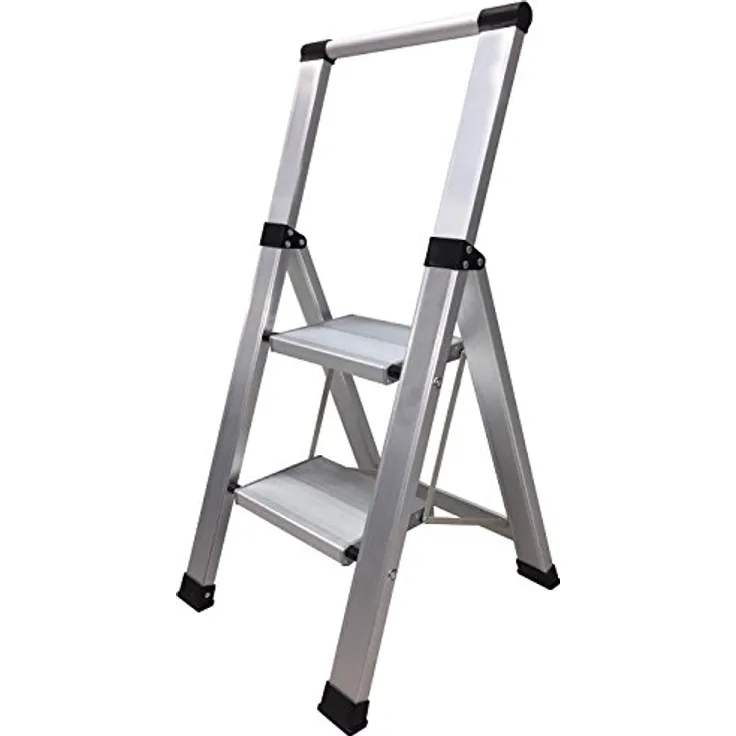 Homelux 710030 Hausleiter, flach, Aluminium, 2 Stufen
