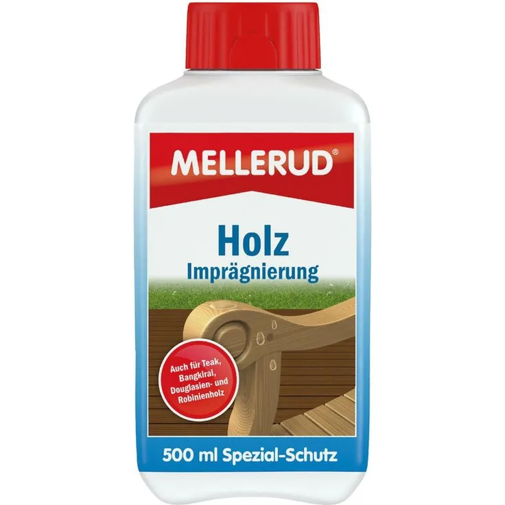 Mellerud Holz Imprägnierung, farbloser Vollschutz ohne Farbveränderung, 0,5 L