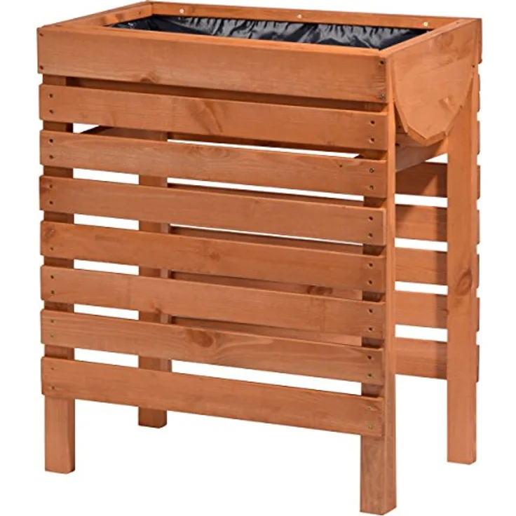 dobar 58160e Dekoratives Hochbeet aus Holz (Kiefer): Tischbeet Bausatz, für Gemüse, Kräuter, Blumen, Beet flexibel platzierbar in Garten, Terasse, Balkon, 58 x 36 x 71 cm - Pflanzbeet Hochbeet