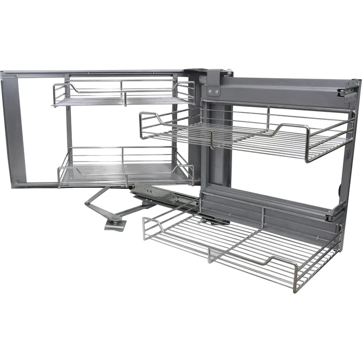 KuKoo ausziehbarer Edelstahl-Eckschrank 90-100cm rechte Seite