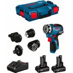 Bosch Professional GSR 12V-35 FC Bohrschrauber (2 x 6,0 Ah + GAL12V-40 + L-Boxx 102)