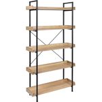 Standregal mit 5 Ablagen 91x25,5x173cm Eiche Hell