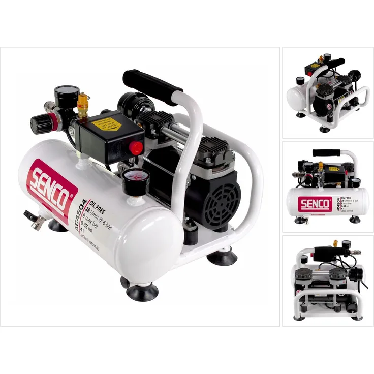 Senco Leiselauf Kompressor AC4504 ölfrei 230V 8bar 4l Volumen AFN0024