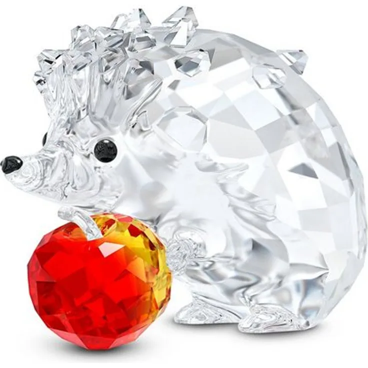 Swarovski Dekofigur »Igel mit Apfel, 5532203« (1 Stück), Swarovski Kristall mit schwarzem le
