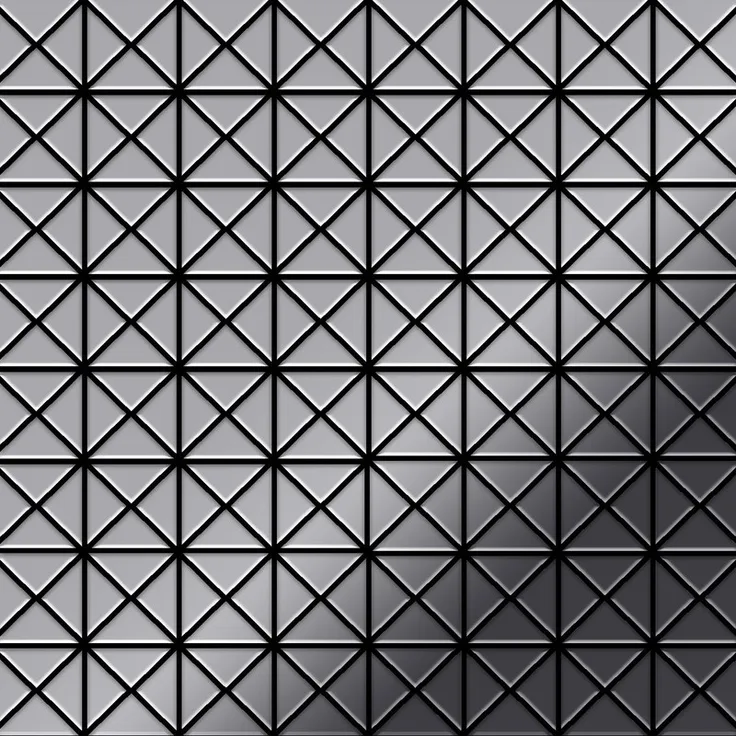 Alloy Mosaik Fliese massiv Metall Edelstahl hochglänzend in grau 1,6mm stark Deco-S-S-M 0,92 m2