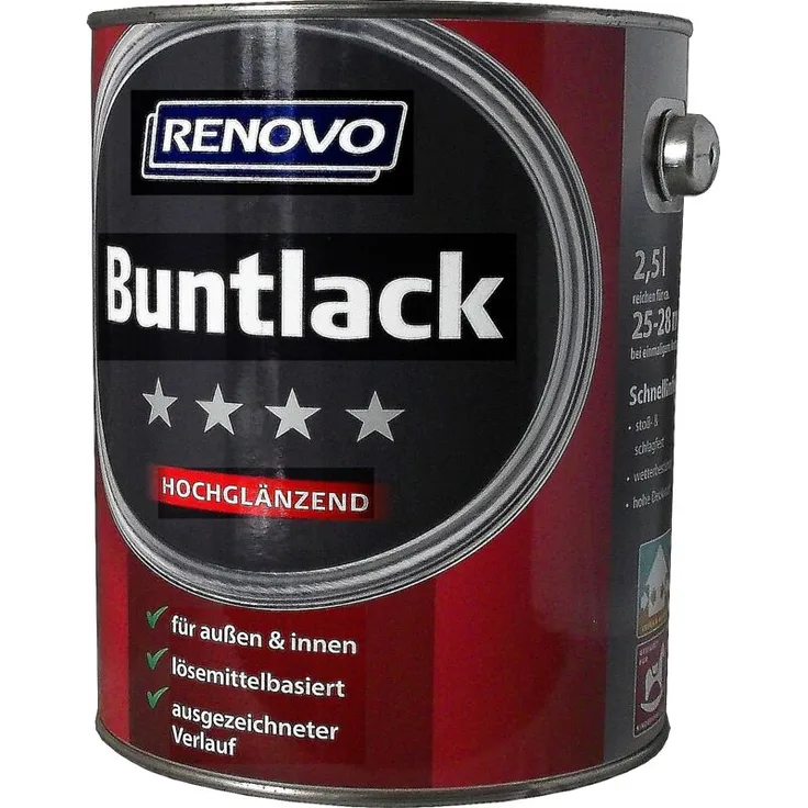 2,5L Hochglanzlack Schwarz Nr.9900 - Renovo