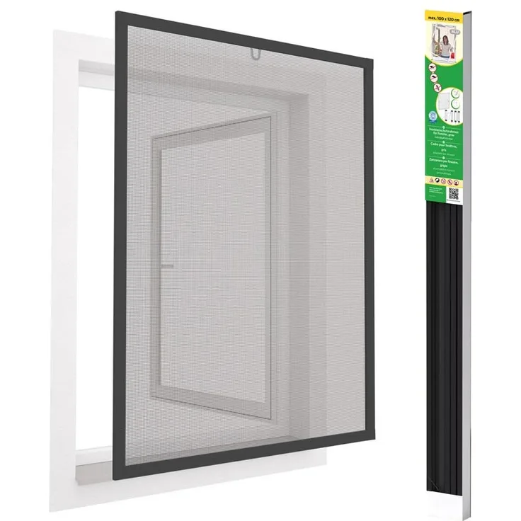 easy life Insektenschutz Fenster greenLINE 100 x 120 cm in Anthrazit Fliegengitter mit ALU Rahmen