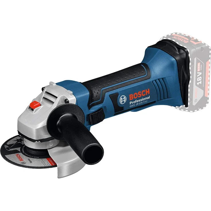 Bosch Professional 18V System Akku Winkelschleifer GWS 18-125 V-LI (Leerlaufdrehzahl: 10.000 min-1, Scheiben-Ø: 125 mm, ohne Akkus und Ladegerät, im Karton) – Bild 1