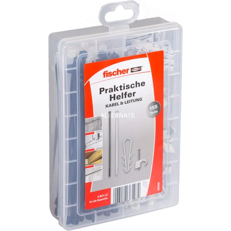 fischer Praktische Helfer, Kabel und Leitung Nagel, 155-teilig