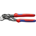 KNIPEX 86 02 180 Zangenschlüssel Zange und Schraubenschlüssel in einem Werkzeug mit Mehrkomponenten-Hüllen schwarz atramentiert 180 mm