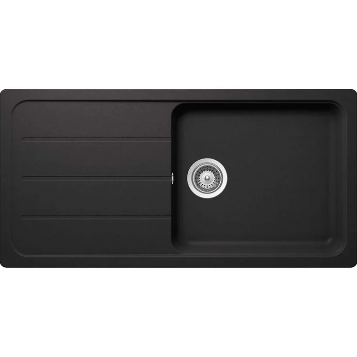 SCHOCK Küchenspüle 100 x 50 cm Formhaus D-100L Nero - CRISTALITE Granitspüle ab 60 cm Unterschrank-Breite